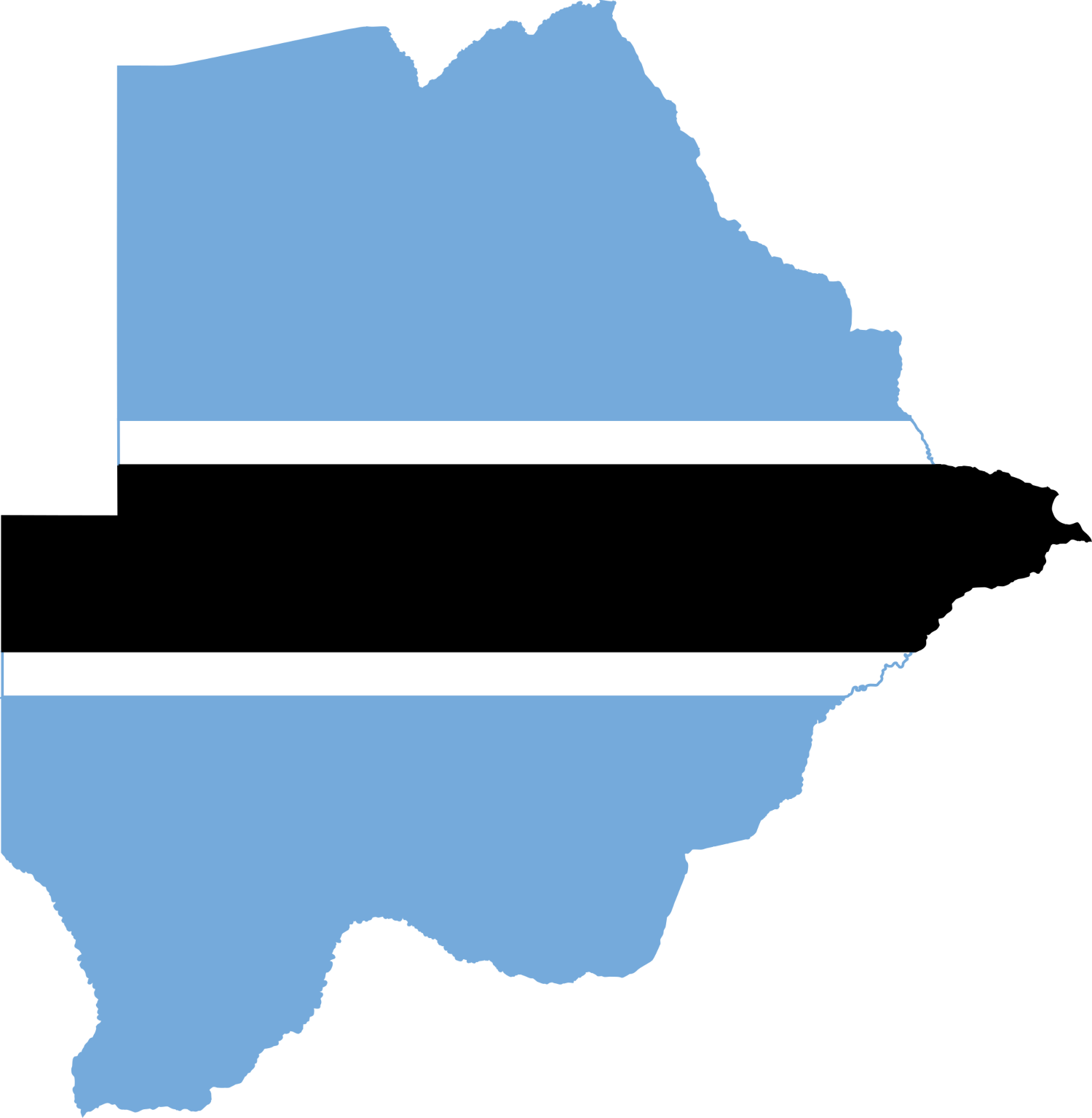 Botswana Flag Map