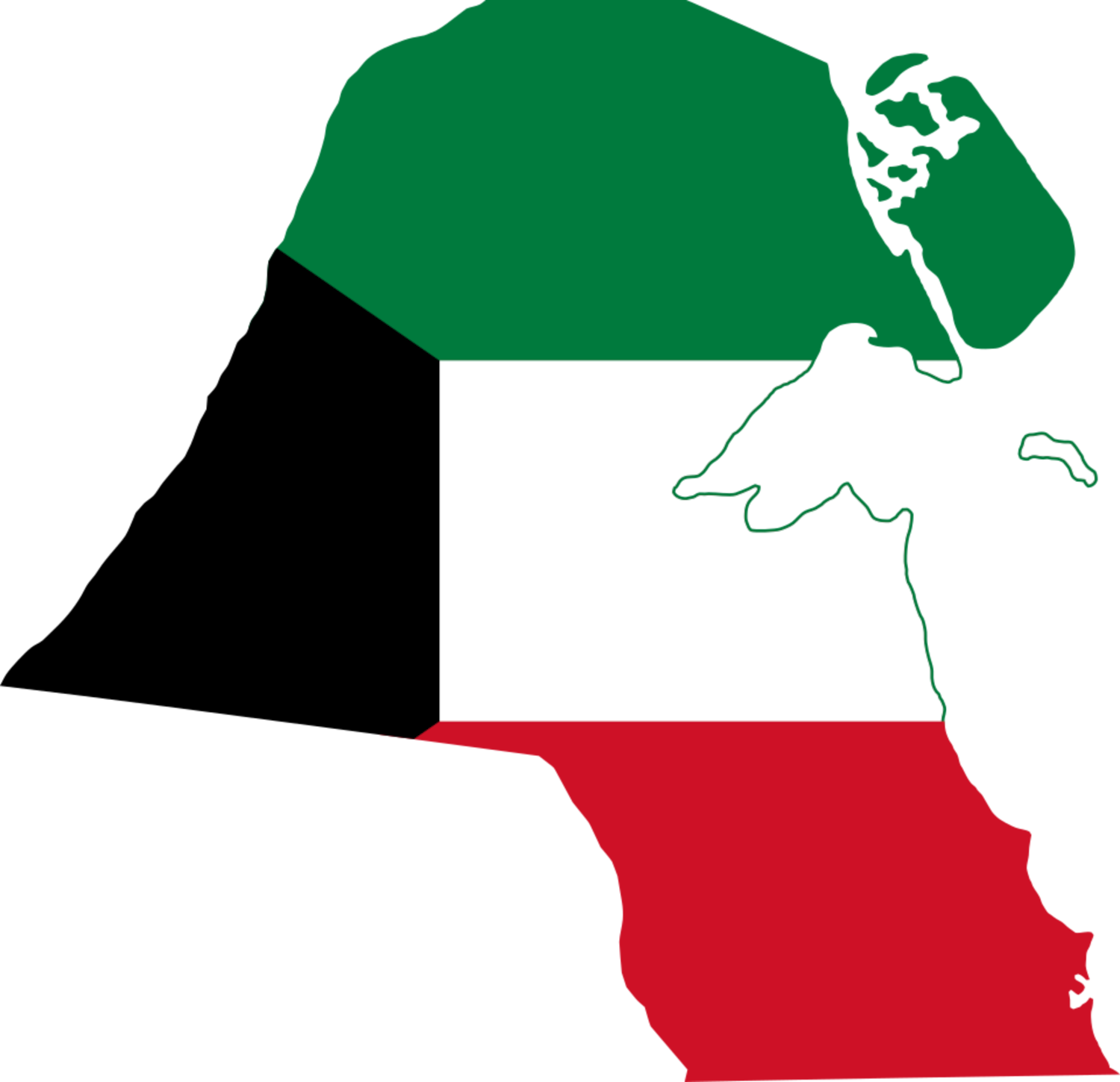 Kuwait Flag Map